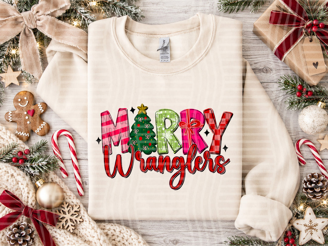 Wranglers Merry mascot DTF transfer