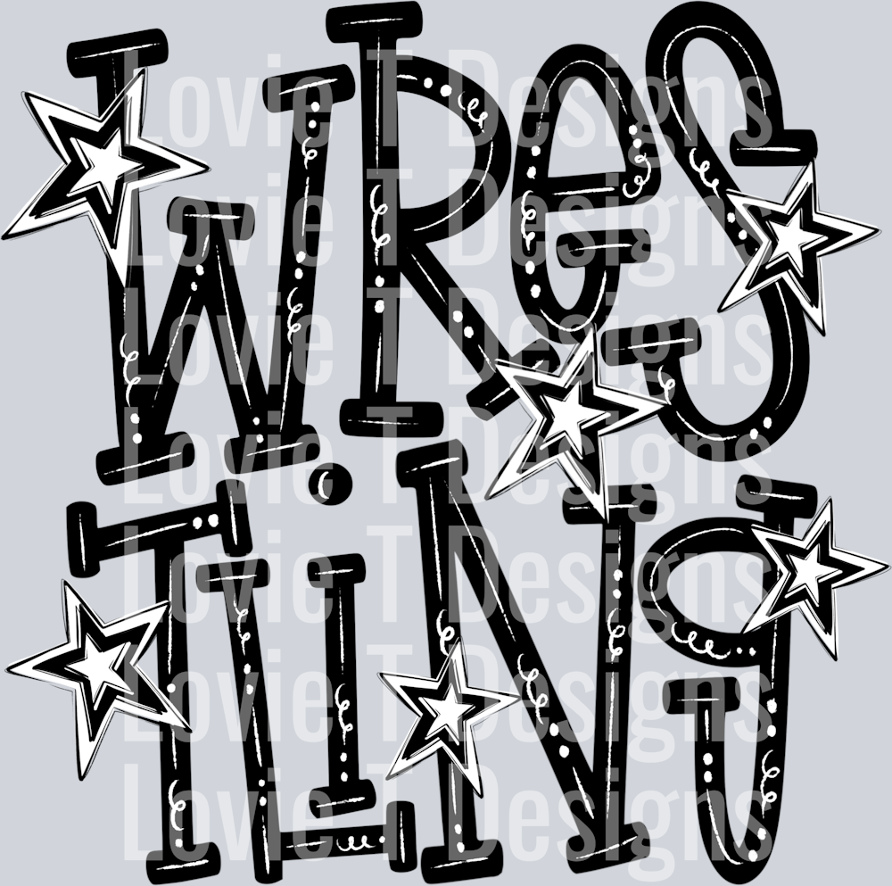 Wrestling Doodle Typography
