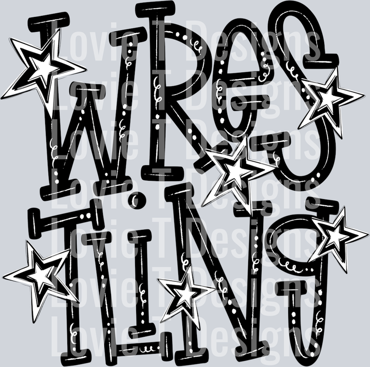 Wrestling Doodle Typography
