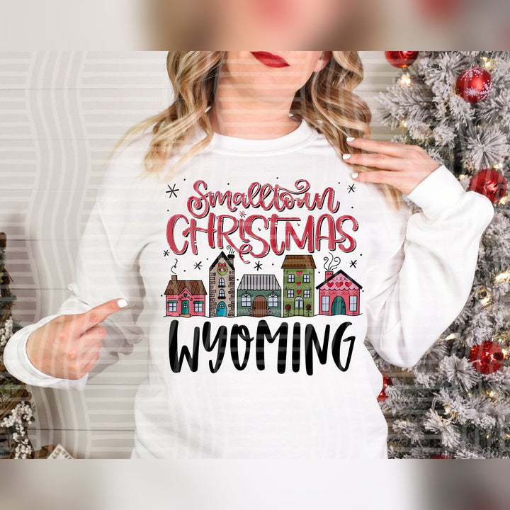 Wyoming Smalltown Christmas States DTF transfer