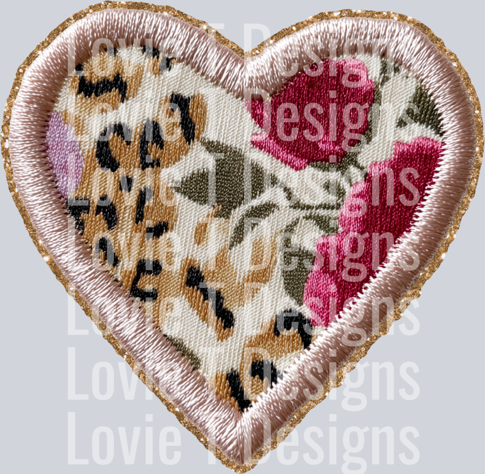 XO XO FAUX APPLIQUE HEART 2