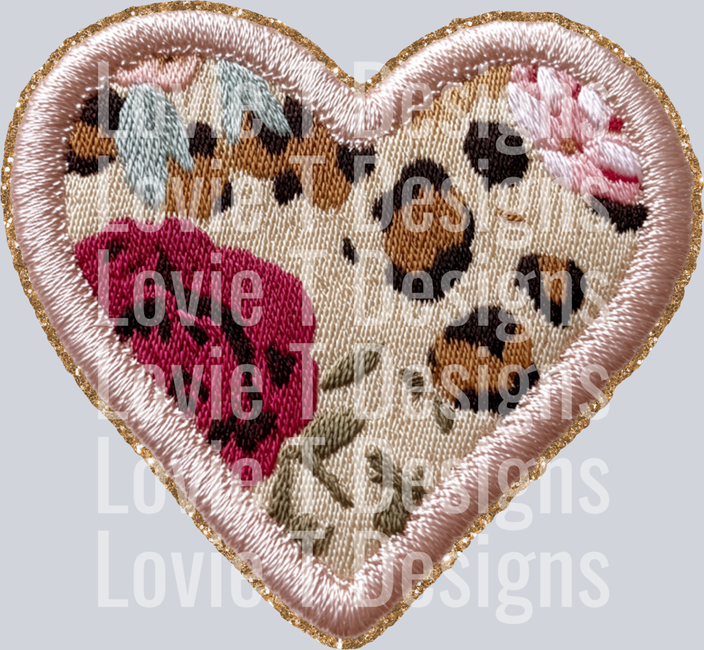 XO XO FAUX APPLIQUE HEART 3