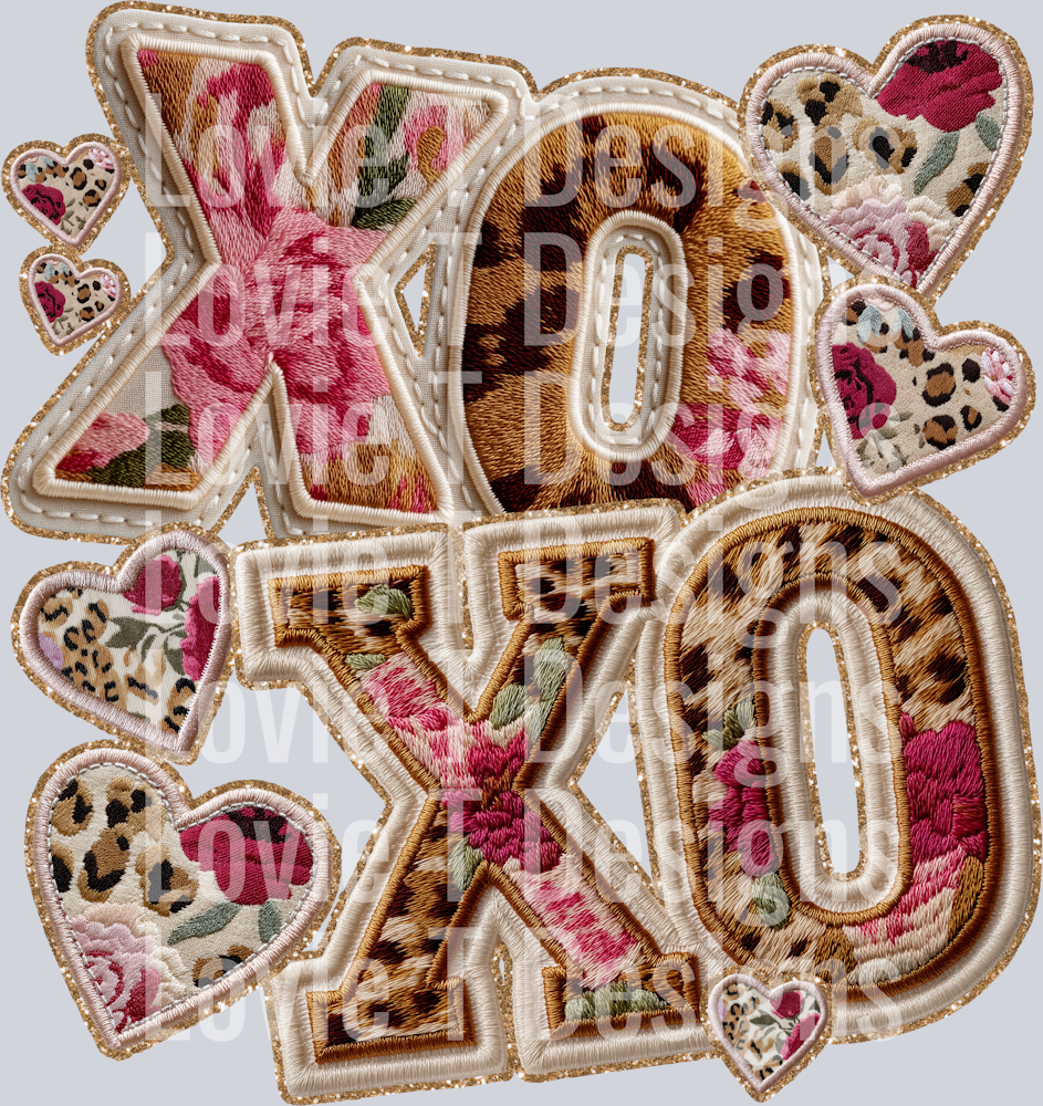 XO XO FAUX APPLIQUE