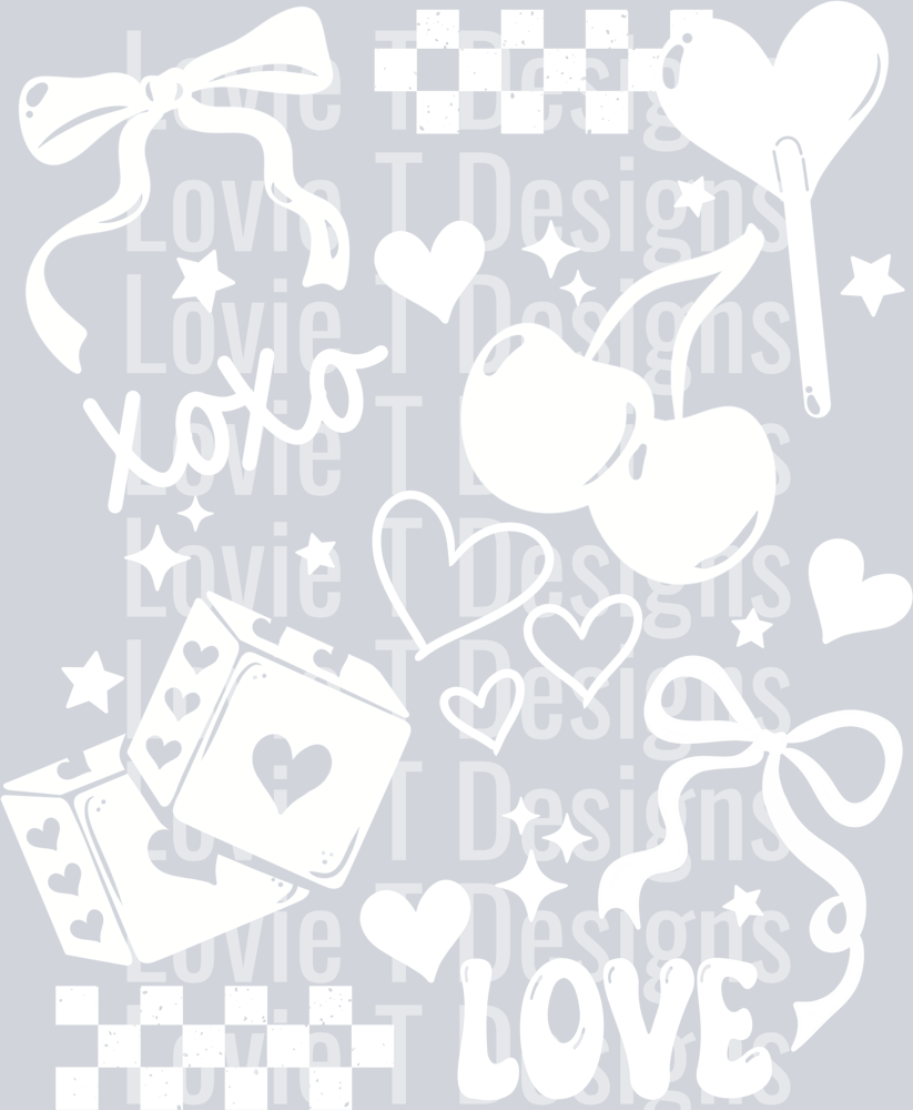 Xoxo doodles single color white