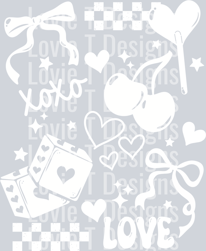 Xoxo doodles single color white