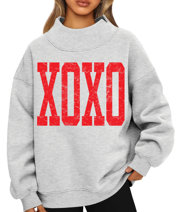 XOXO Texture Valentine's DTF transfer design