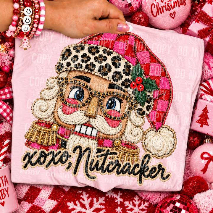 XOXO Nutcracker Christmas DTF transfer mockup