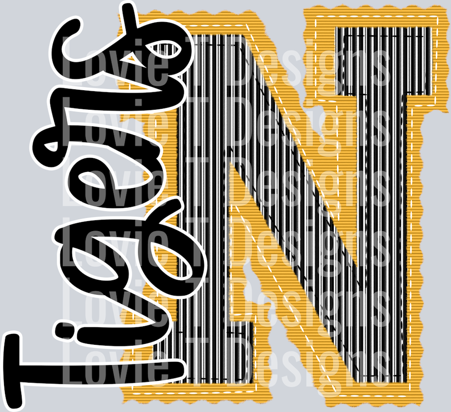 YELLOW BASE AND BLACK TOP N TIGERS