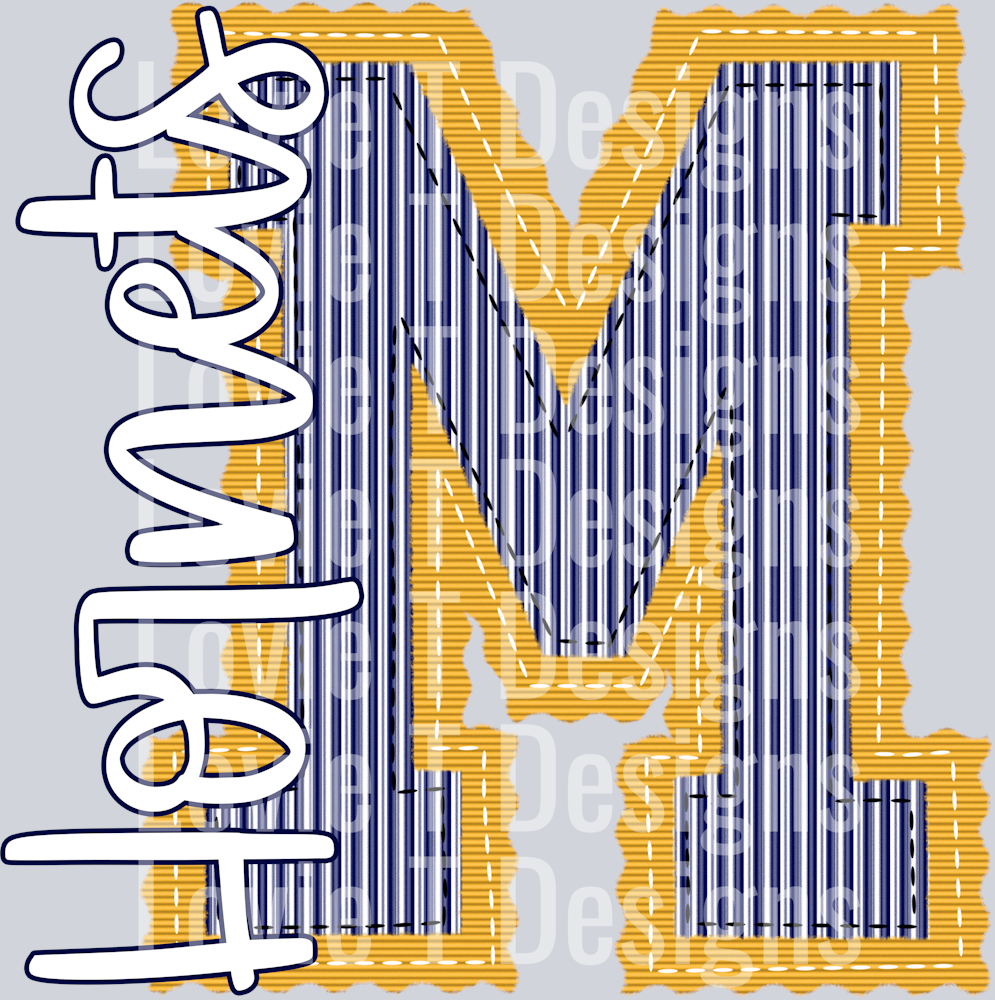 YELLOW BASE AND NAVY TOP M HORNETS PREPSTER
