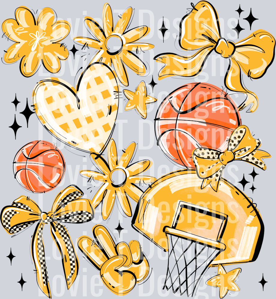 YELLOW PLAY BALL BASKETBALL COLLAGE