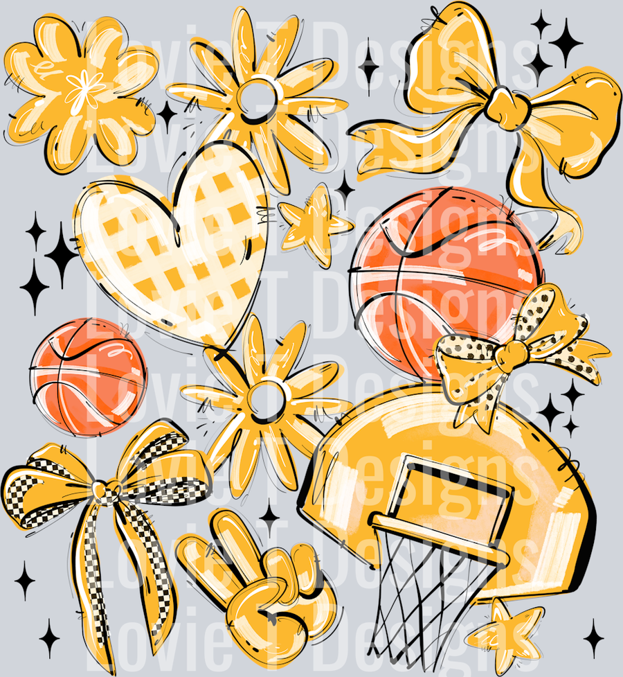 YELLOW PLAY BALL BASKETBALL COLLAGE