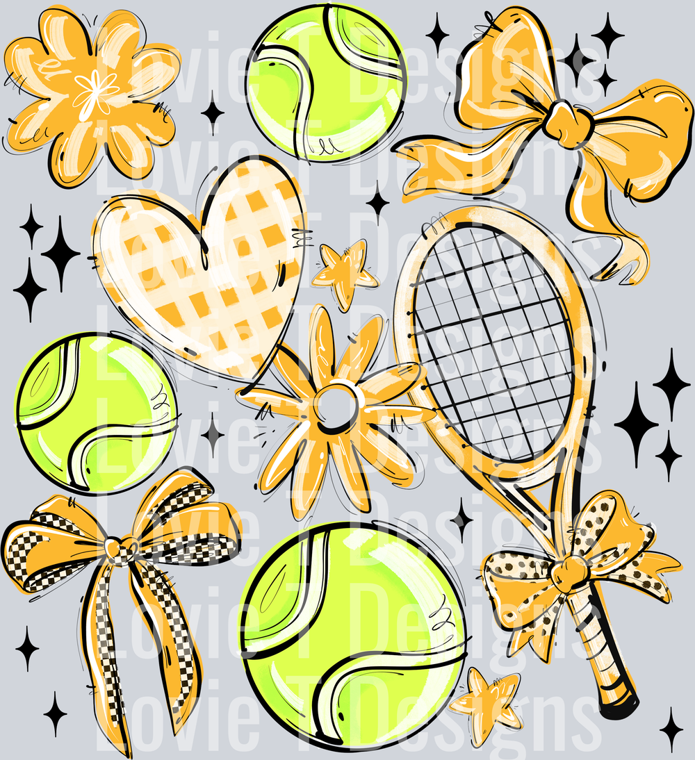 YELLOW PLAY BALL TENNIS COLLAGE