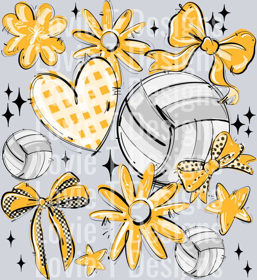 YELLOW PLAY BALL VOLLEYBALL COLLAGE