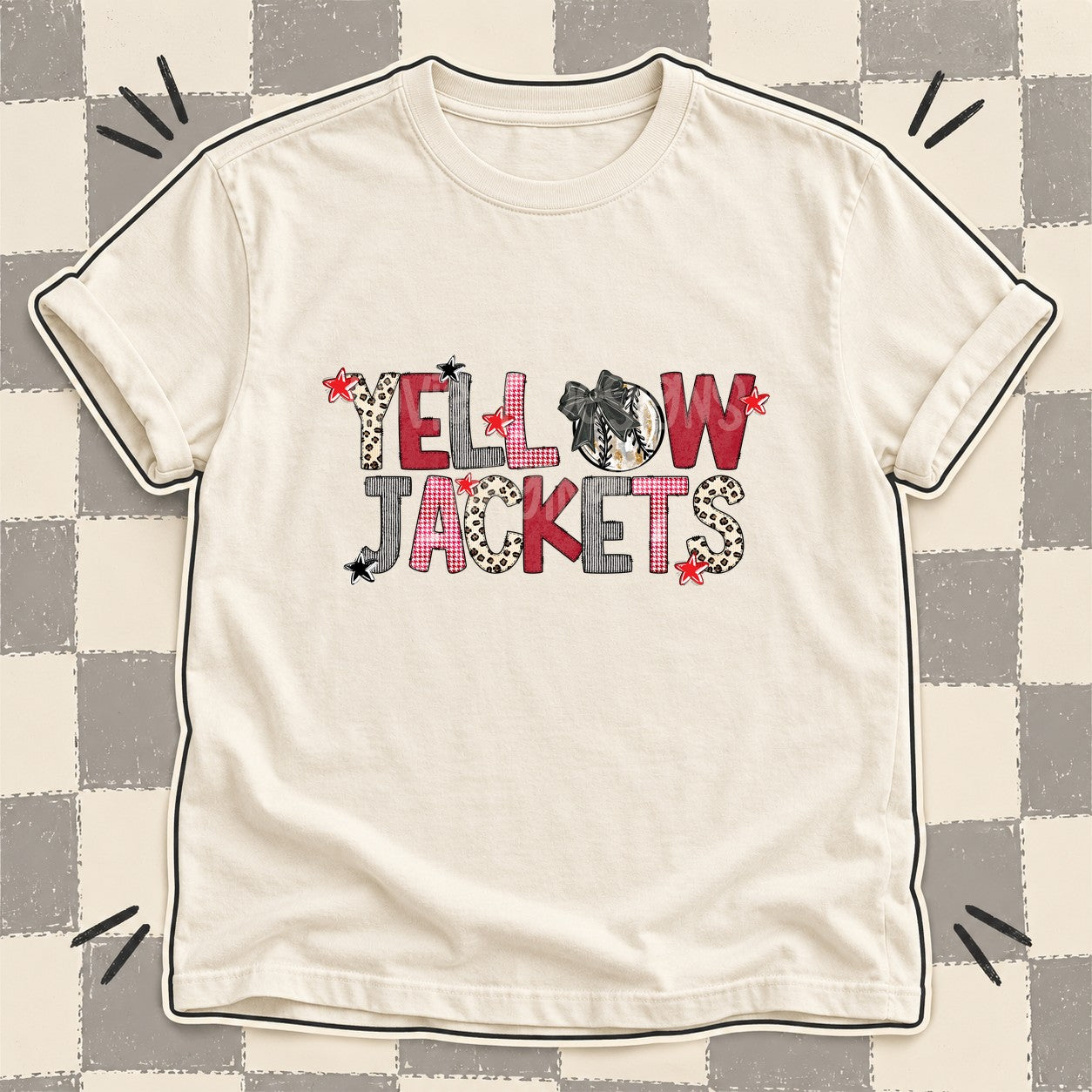 Mixed Doodle Baseball Mascots – Stitched Ballpark Yellowjackets design