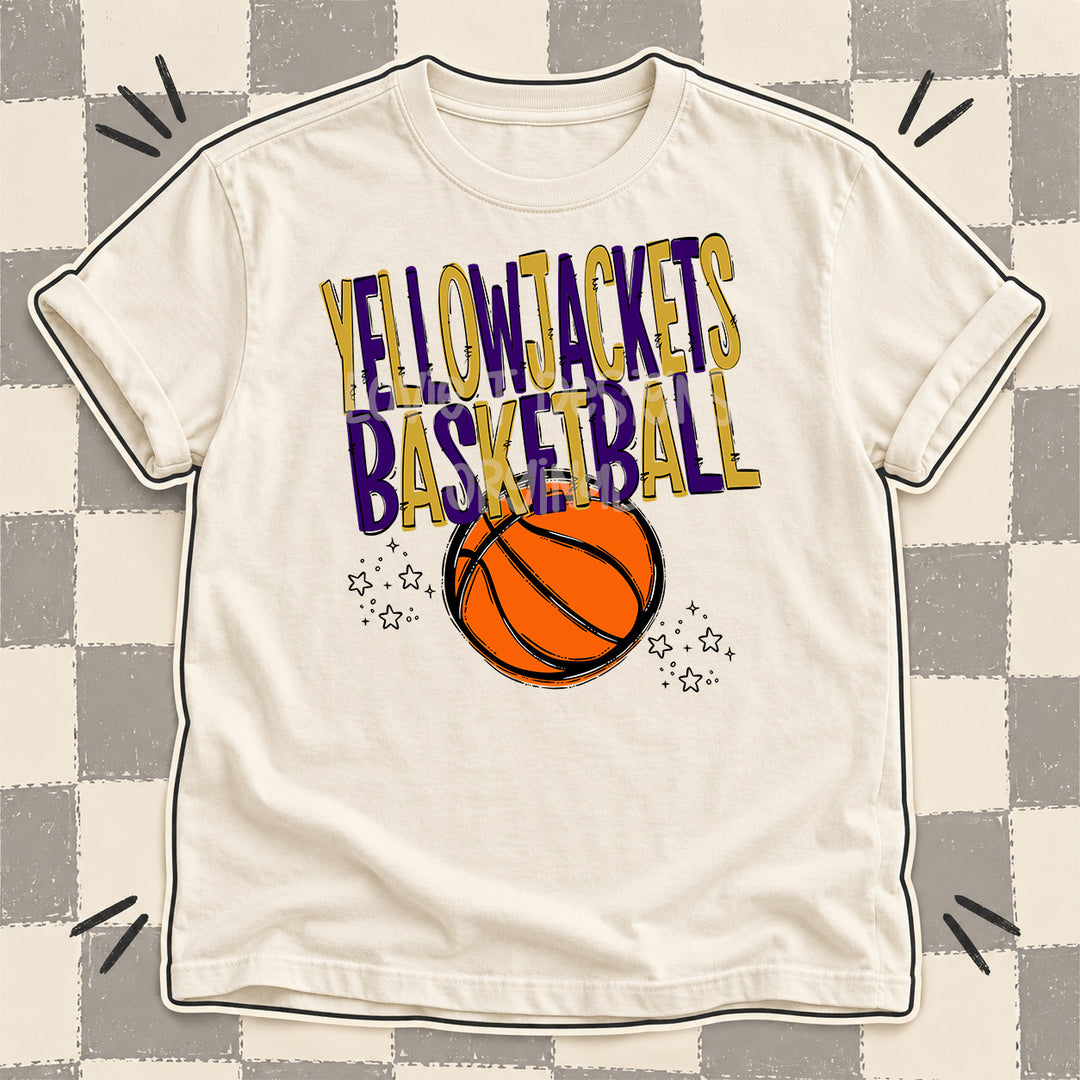 Yellowjackets Vegas Gold Purple Team Go Basketball Mascots DTF transfer