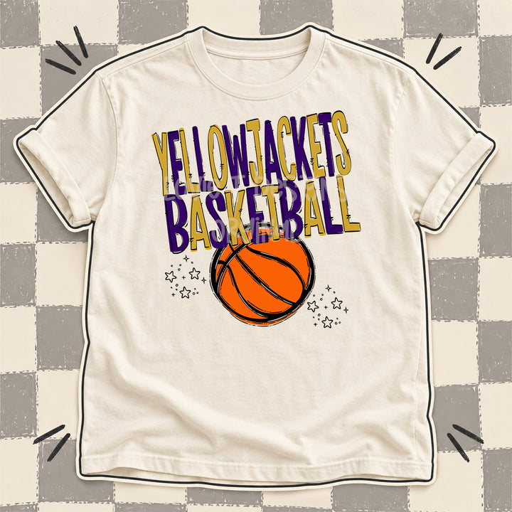 Yellowjackets Vegas Gold Purple Team Go Basketball Mascots DTF transfer