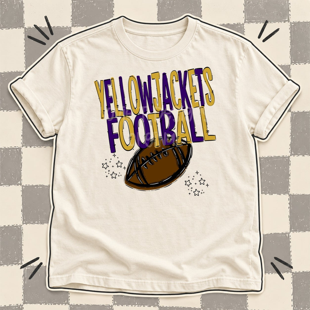 Yellowjackets Vegas Gold Purple Team Go Football Mascots DTF transfer mockup