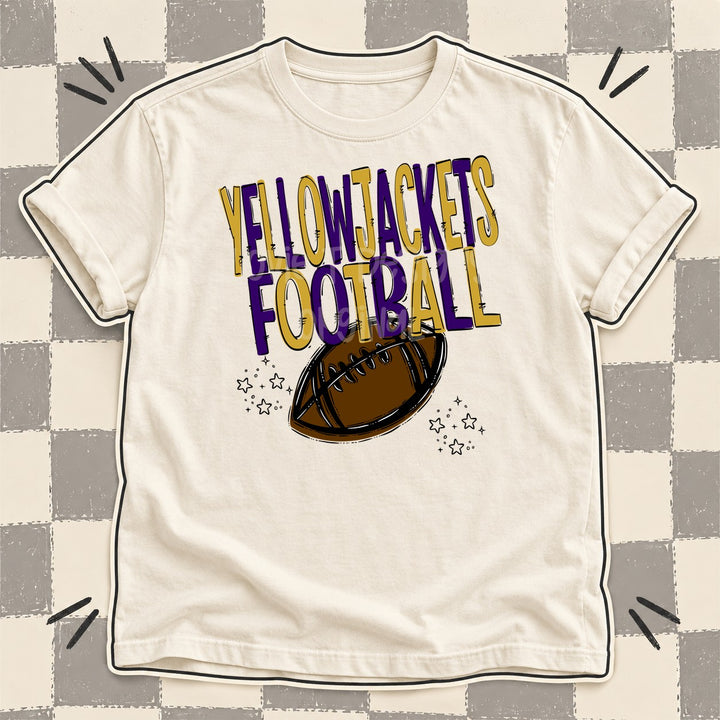 Yellowjackets Vegas Gold Purple Team Go Football Mascots DTF transfer mockup