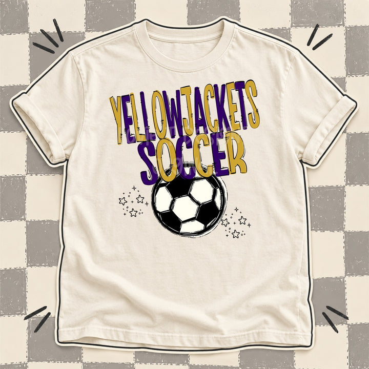 Yellowjackets Vegas Gold Purple Team Go Soccer Mascots DTF transfer mockup