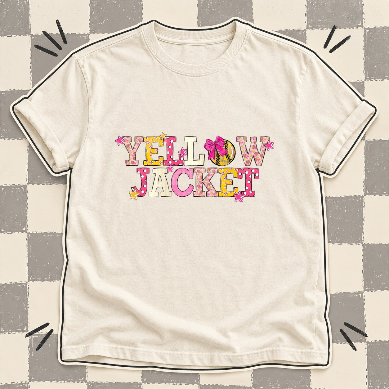 Mixed Doodle Softball Mascots – Sweet Softball Yellowjacket design