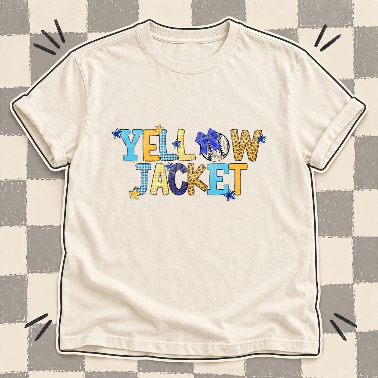 Mixed Doodle Baseball Mascots – Mascot Colors Yellowjacket Royal Blue Yellow Gold design