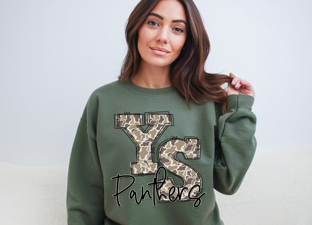 Ys Panthers Camo Doodle DTF transfer design – image 1