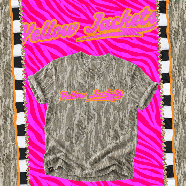 Prism Script Mascot Light Wash Camo Tee