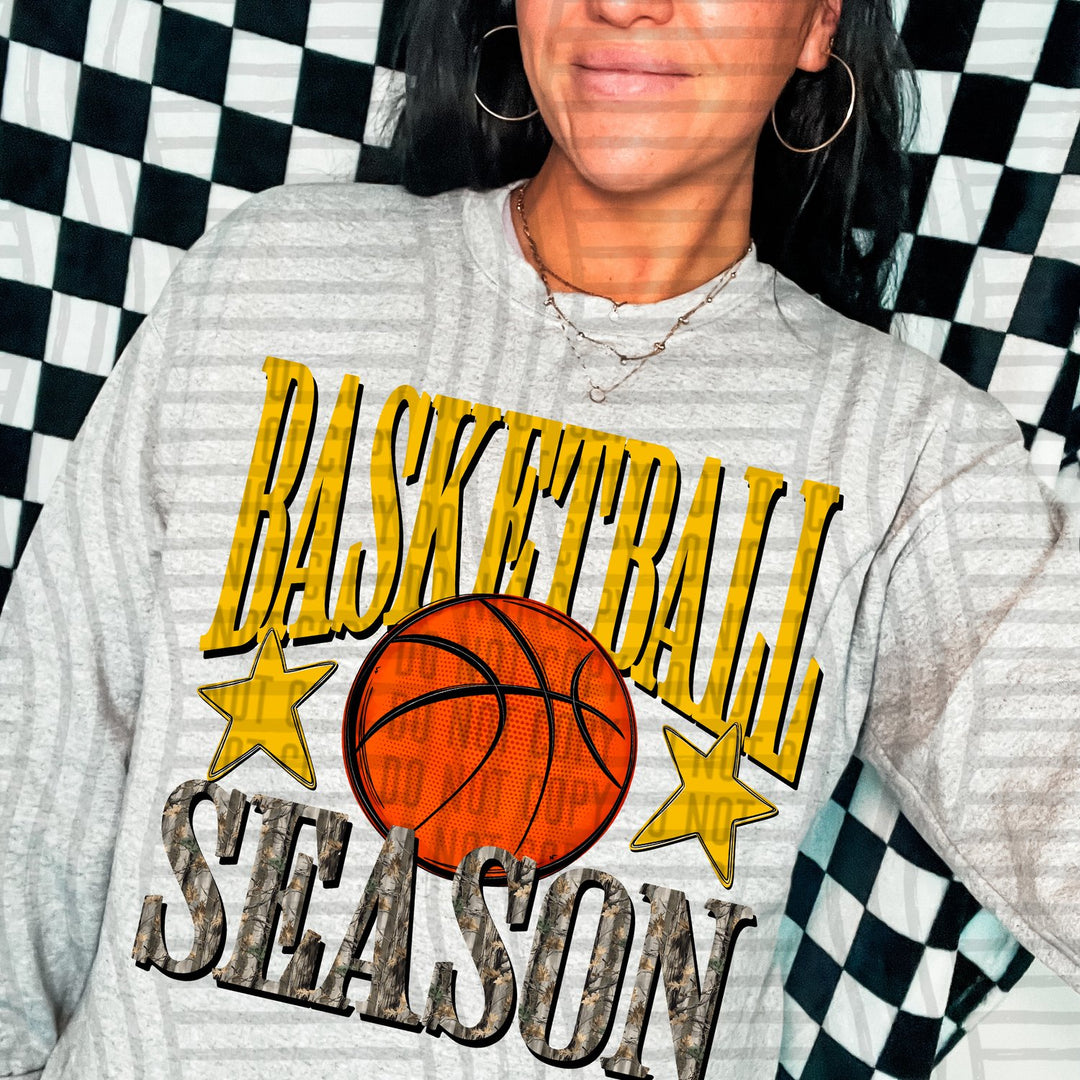 Yellow Gold Basketball Season DTF transfer