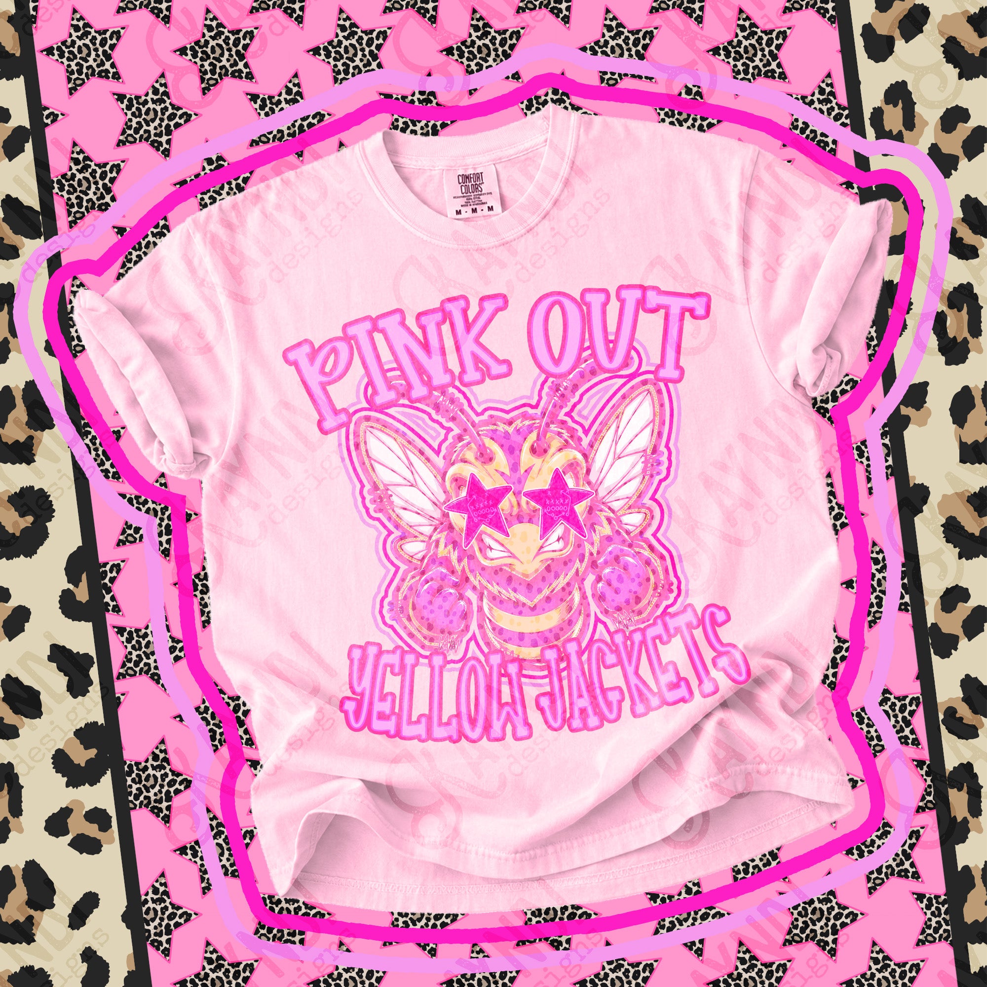 Pink Out Mascots Yellow Jackets 3 mockup