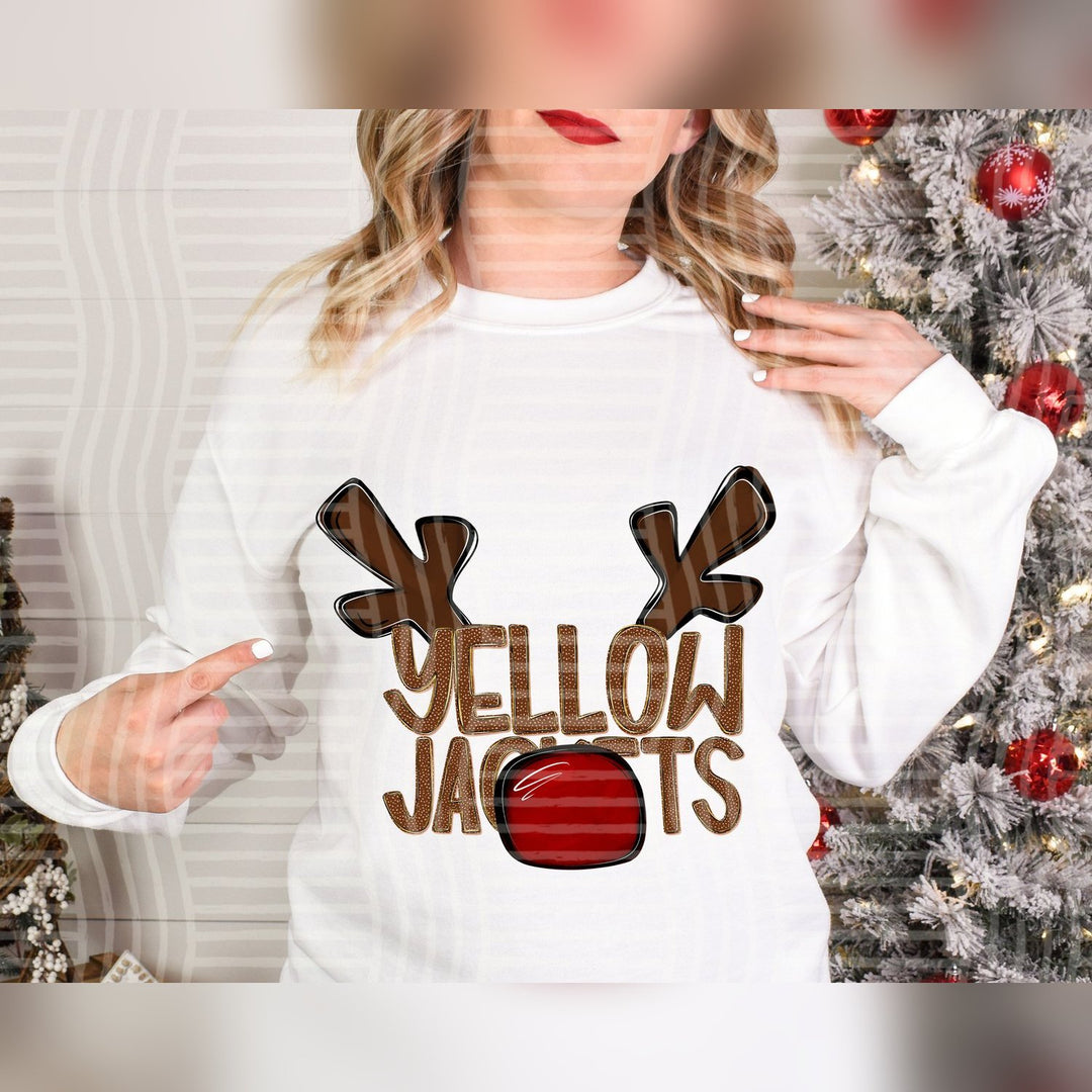Yellow Jackets Deer Antler Mascots DTF transfer