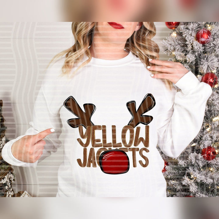 Yellow Jackets Deer Antler Mascots DTF transfer