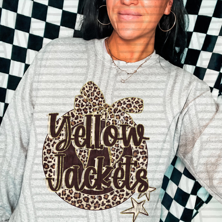 Yellow Jackets Leopard Round mascot DTF transfer