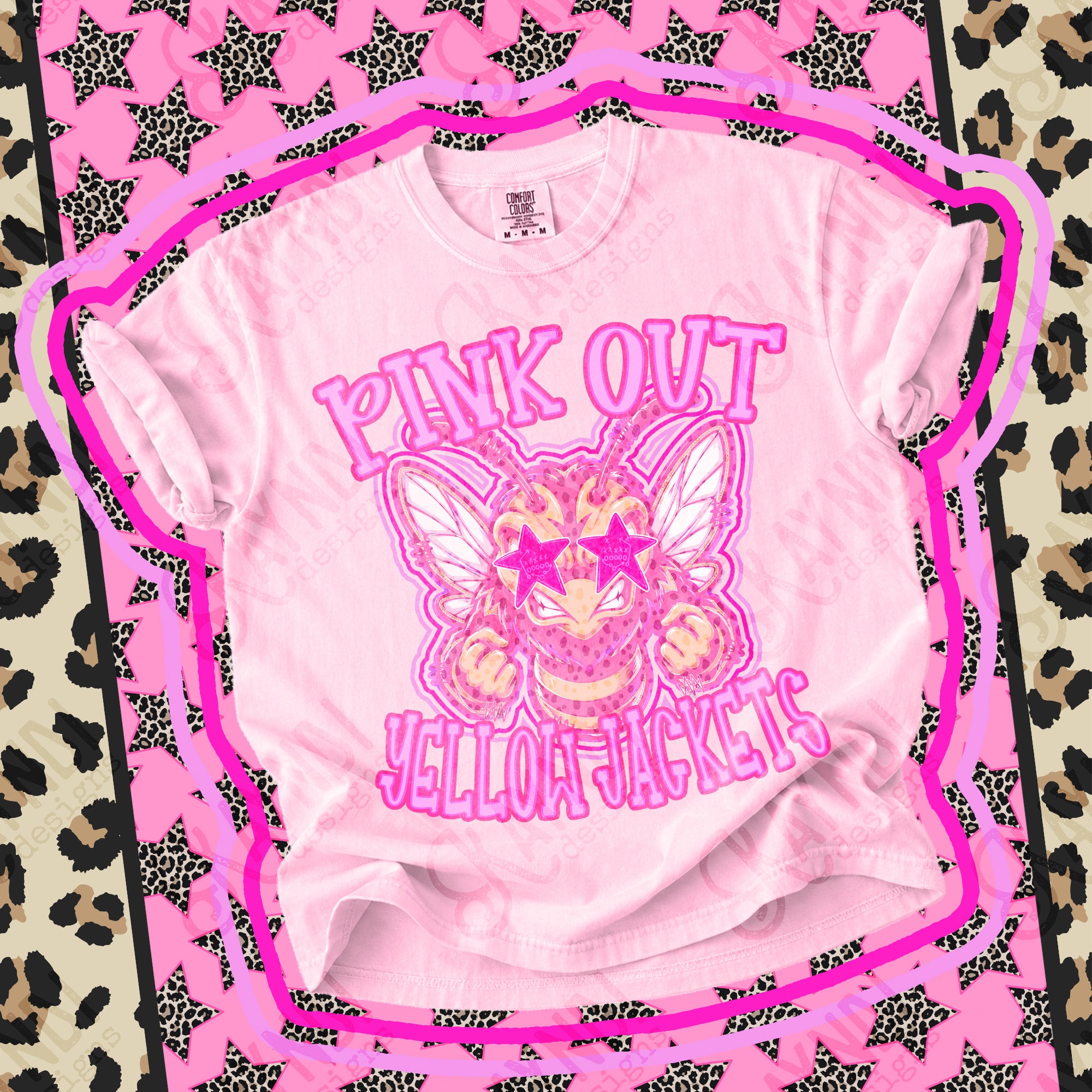 Pink Out Mascots Yellow Jackets mockup