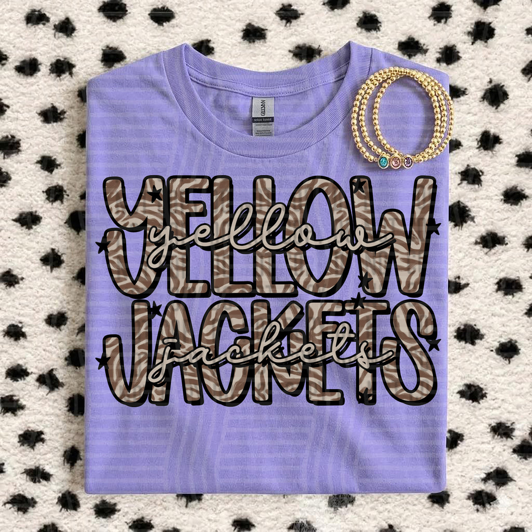 Yellow Jackets Zebra Mascots DTF transfer
