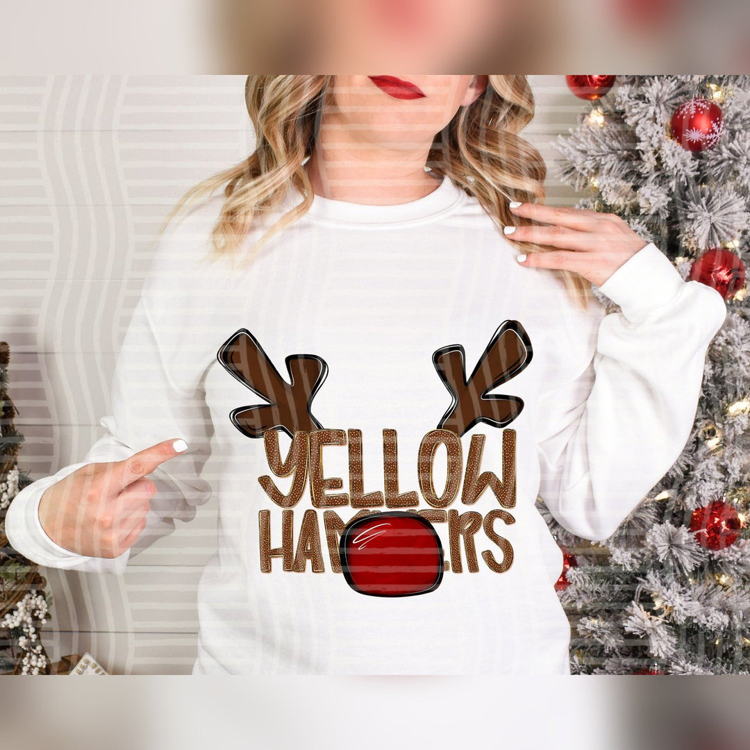 Yellowhammers Deer Antler Mascots DTF transfer