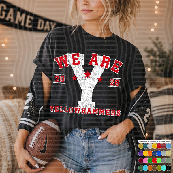 Varsity Initials White Outline Mascots Yellowhammers design