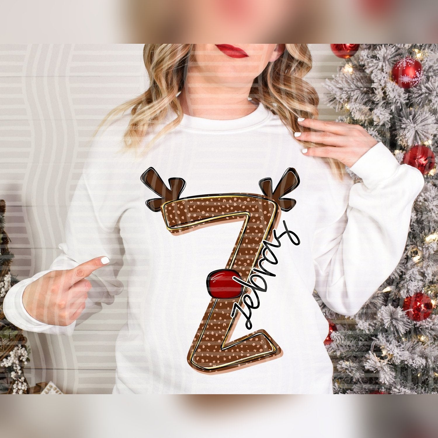 Deer Antler Initial Mascots Zebras design