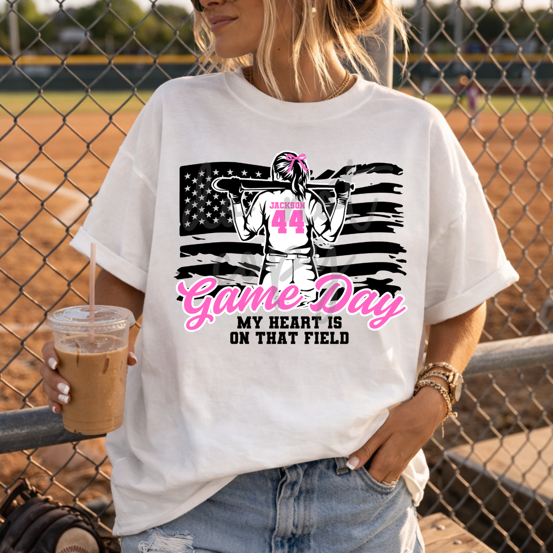 Baseball and Softball Gameday Flag customizable DTF transfer
