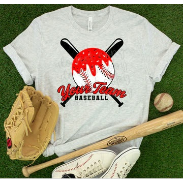Baseball Bats & Ball Drip customizable DTF transfer