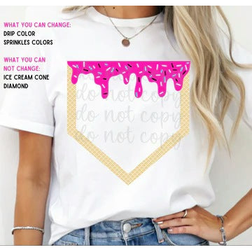 Baseball Diamond Drip customizable DTF transfer