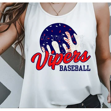 Baseball Drip Team Name customizable DTF transfer