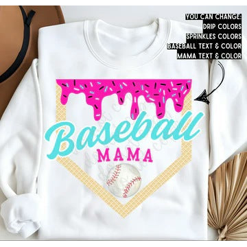 Baseball Mama Drip customizable DTF transfer