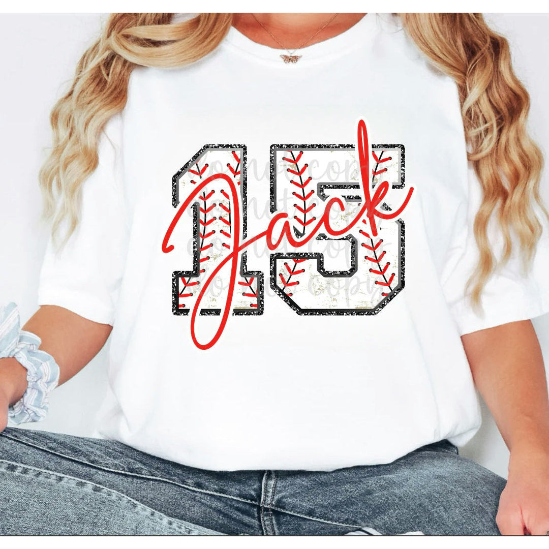 Baseball Numbers Custom Name customizable DTF transfer