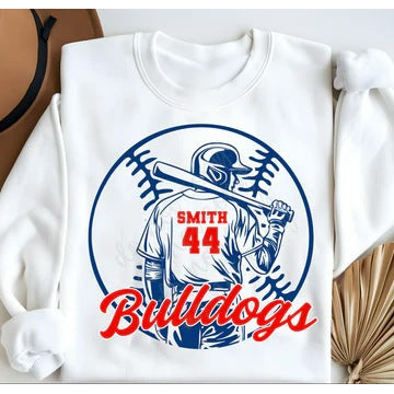 Baseball Player customizable DTF transfer