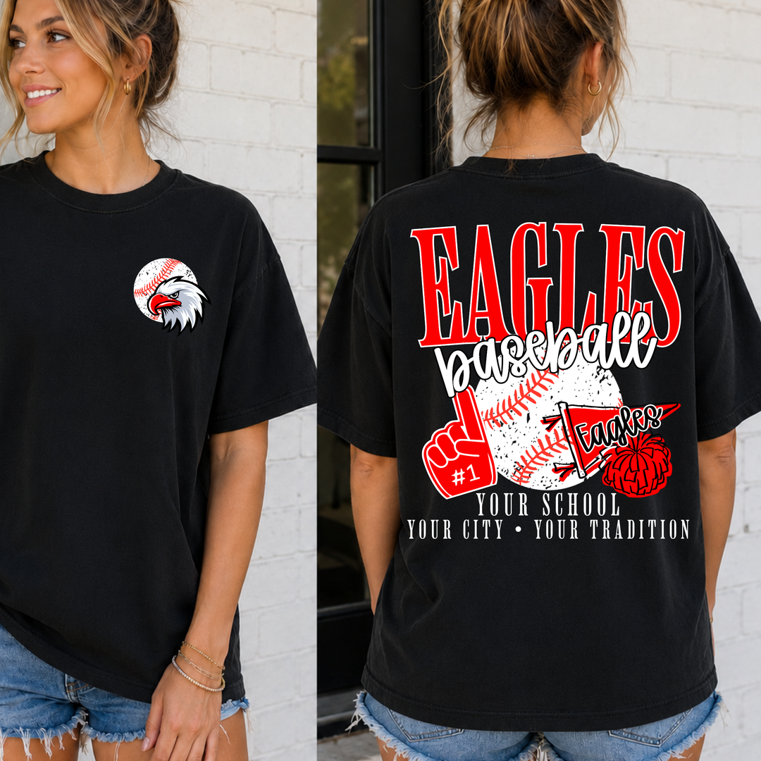 Baseball School Spirit Mascot customizable DTF transfer