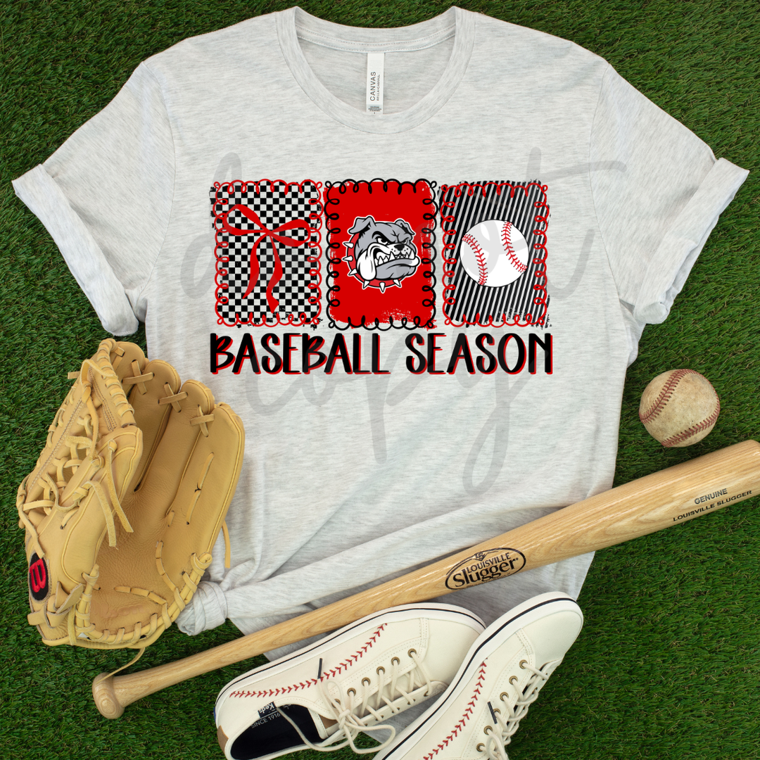 Baseball Season Softball Season Doodle Frame customizable DTF transfer