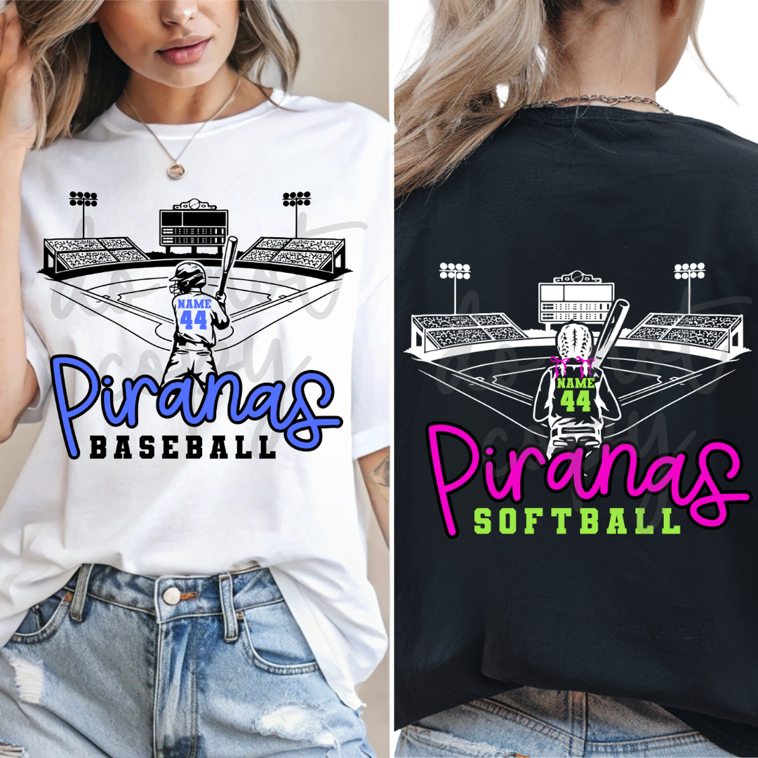 Baseball Softball Stadium Custom Player customizable DTF transfer