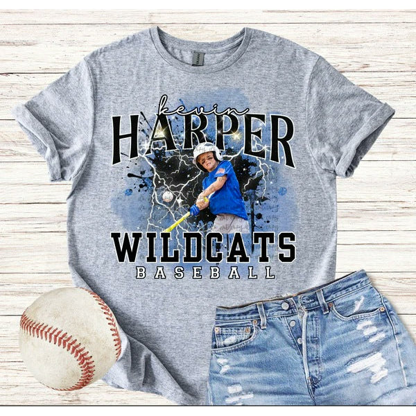 Baseball Storm Photo customizable DTF transfer