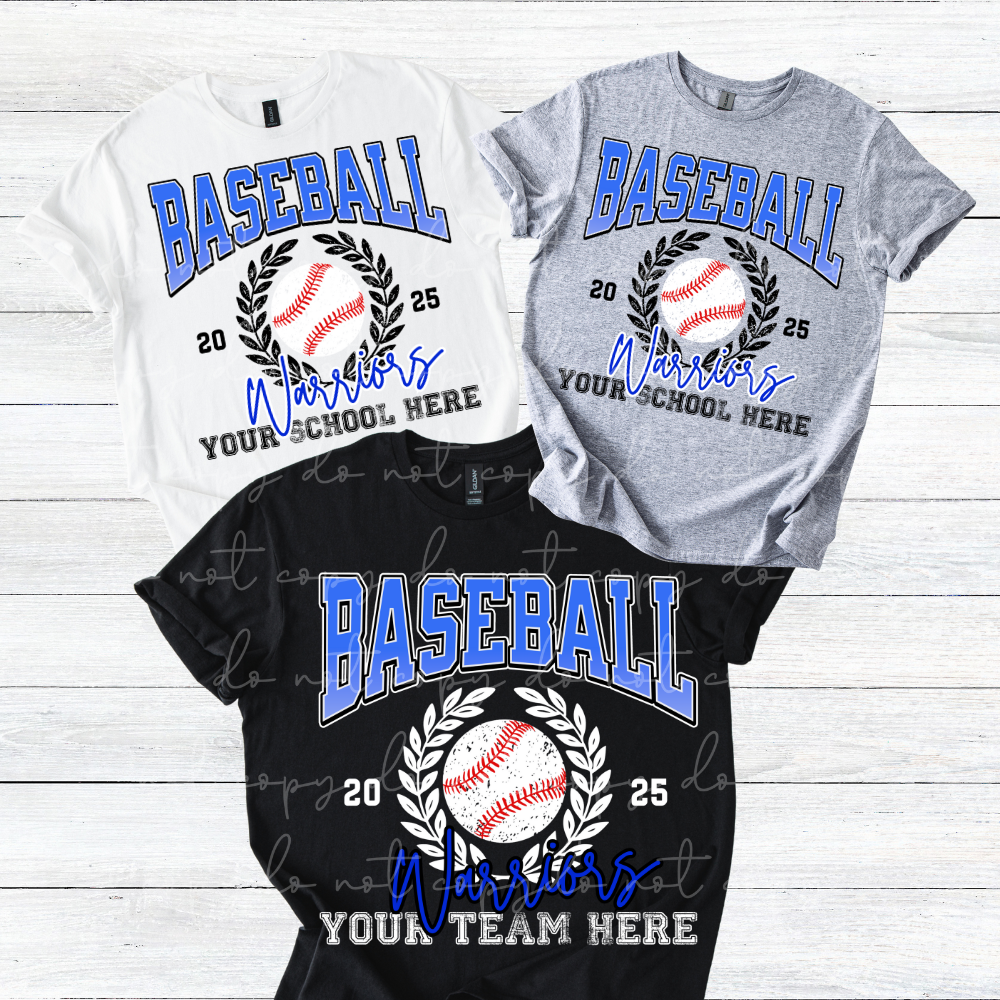 Baseball Wreath customizable DTF transfer