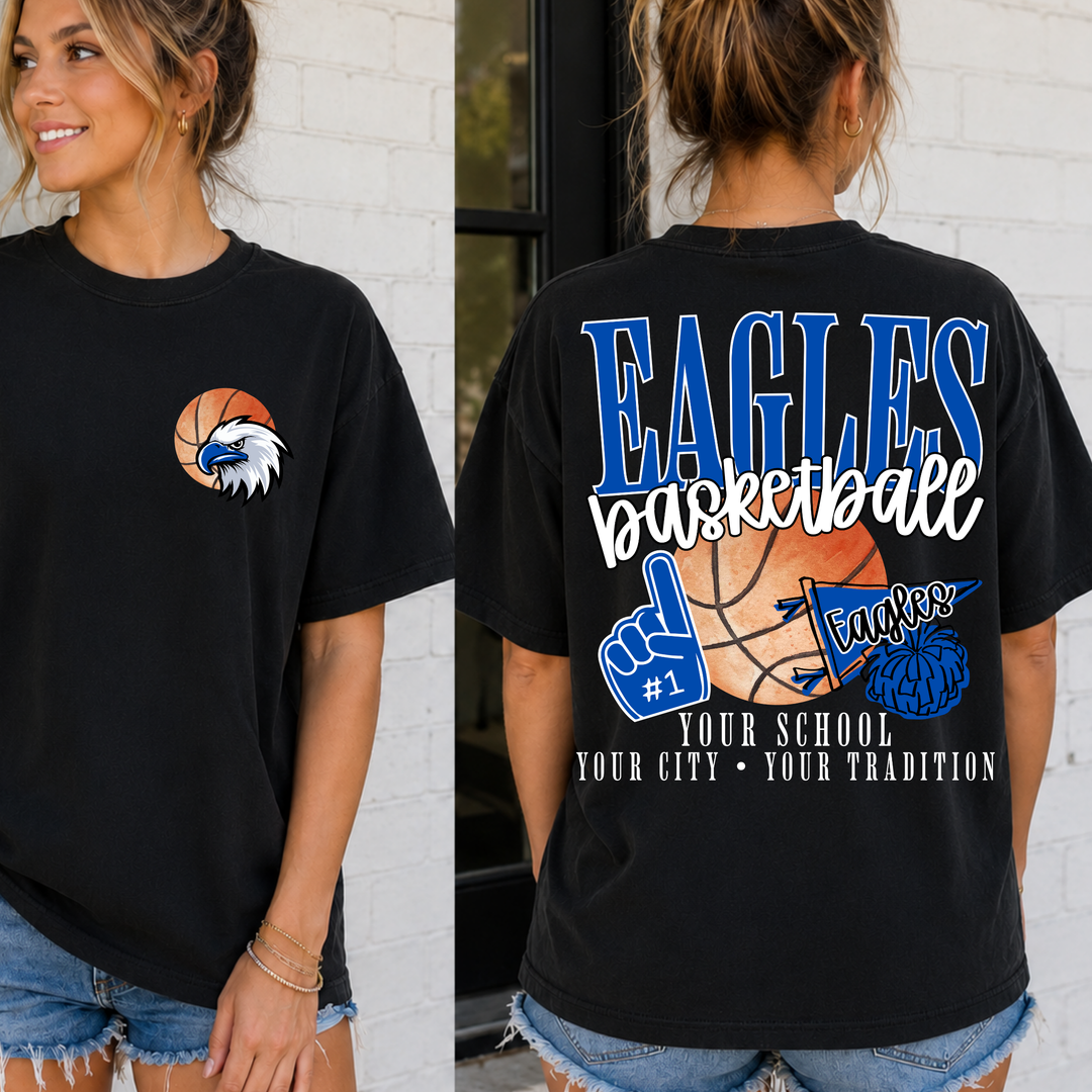 Basketball School Spirit Mascot customizable DTF transfer